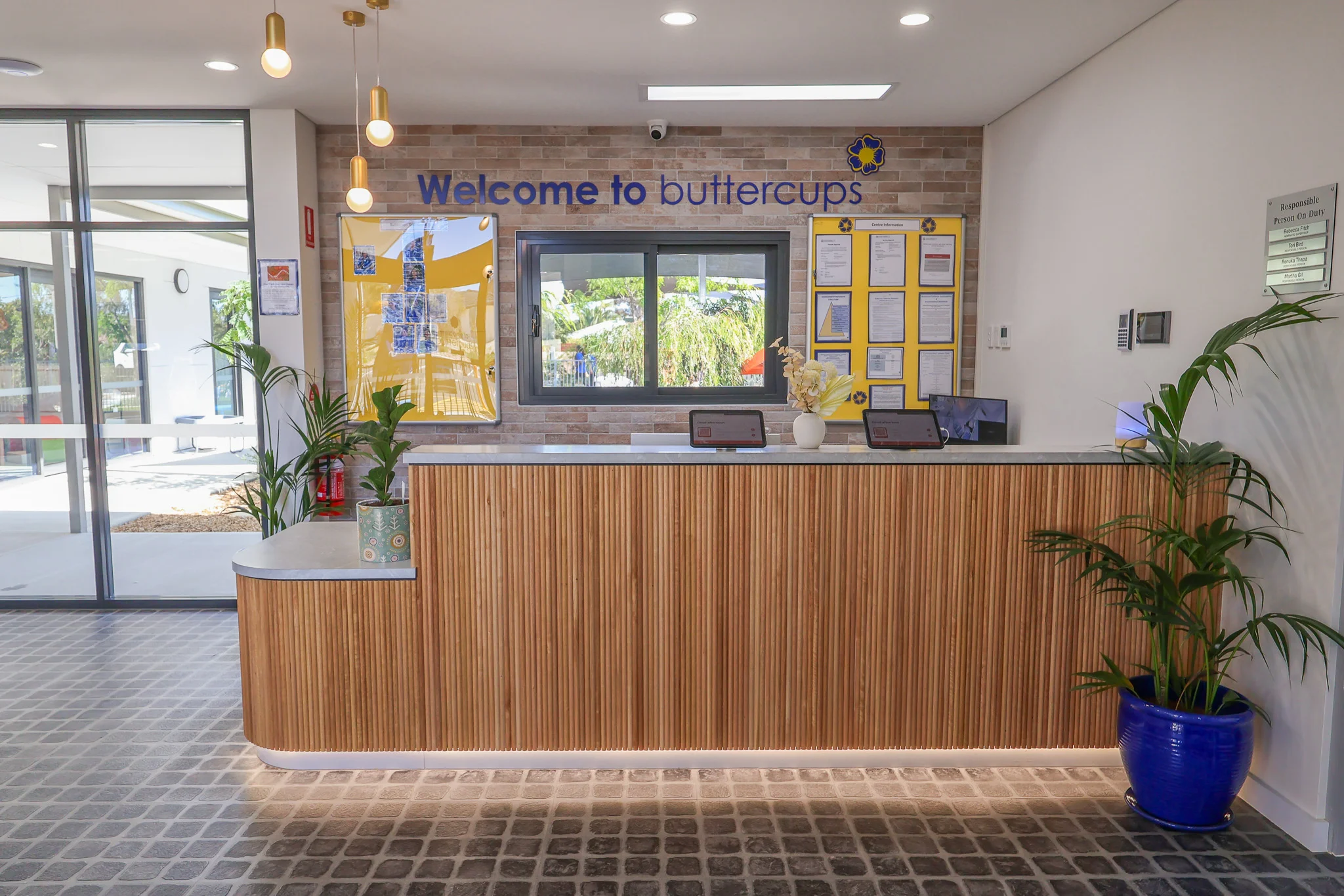 Step into Buttercups Perth Childcare, where a warm welcome awaits! Our thoughtfully designed reception area sets the tone for a nurturing and professional environment, ensuring families feel right at home from the moment they arrive.