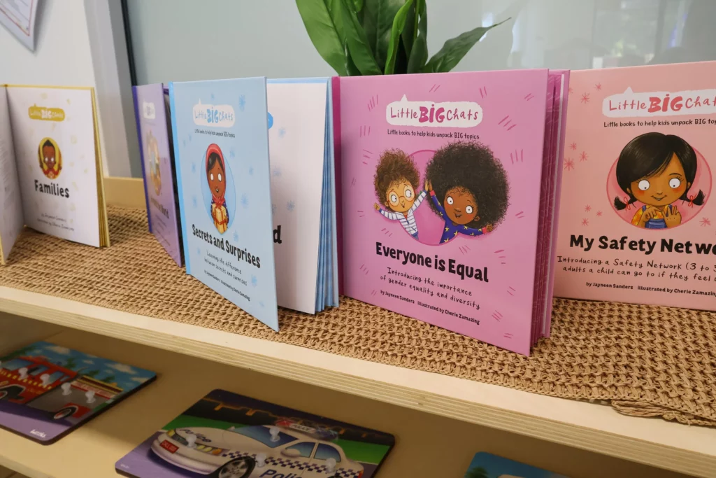 Explore the engaging and educational book collection at Buttercups Perth Childcare, designed to help children learn important life values such as equality, diversity, and safety in a fun and meaningful way.