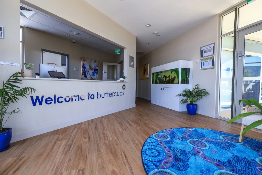 Step into Buttercups Perth Childcare, where a warm welcome awaits! Our thoughtfully designed reception area sets the tone for a nurturing and professional environment, ensuring families feel right at home from the moment they arrive.